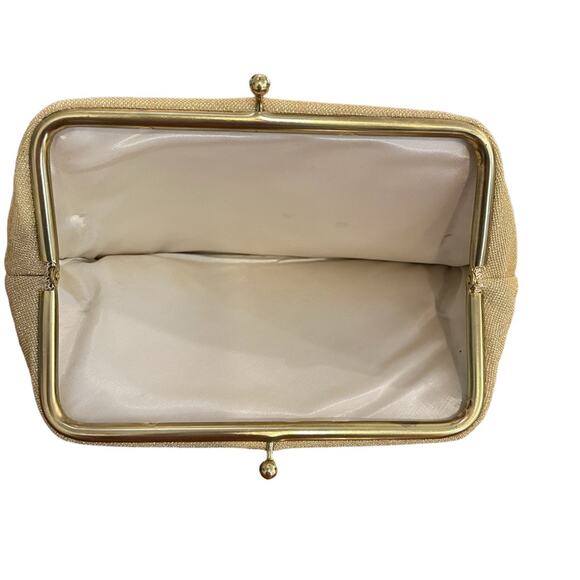 Vintage 1960's One Snap Gold Lurex Clutch Theatre Purse Bag - Picture 5 of 10